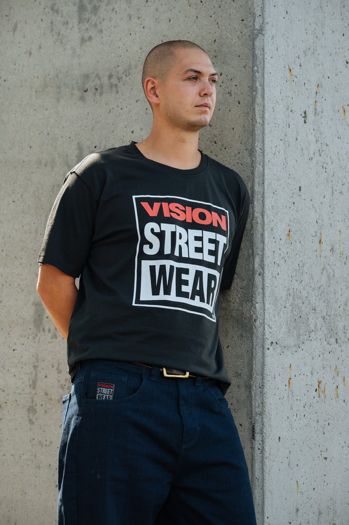 Iconic Logo T-Shirt - Black VISION STREET WEAR ™