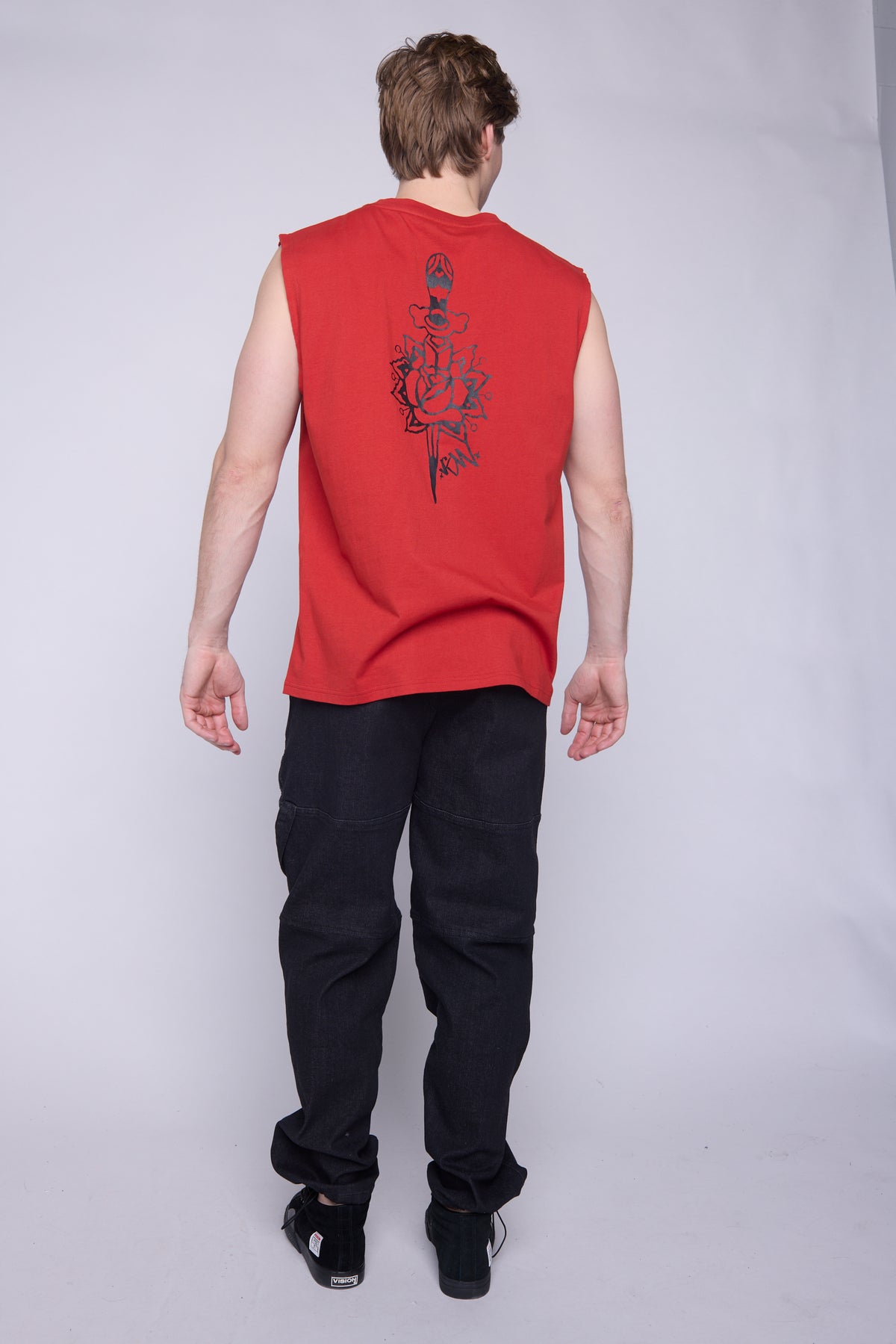 Muscle Tank Matching Tattoo Prints - Red