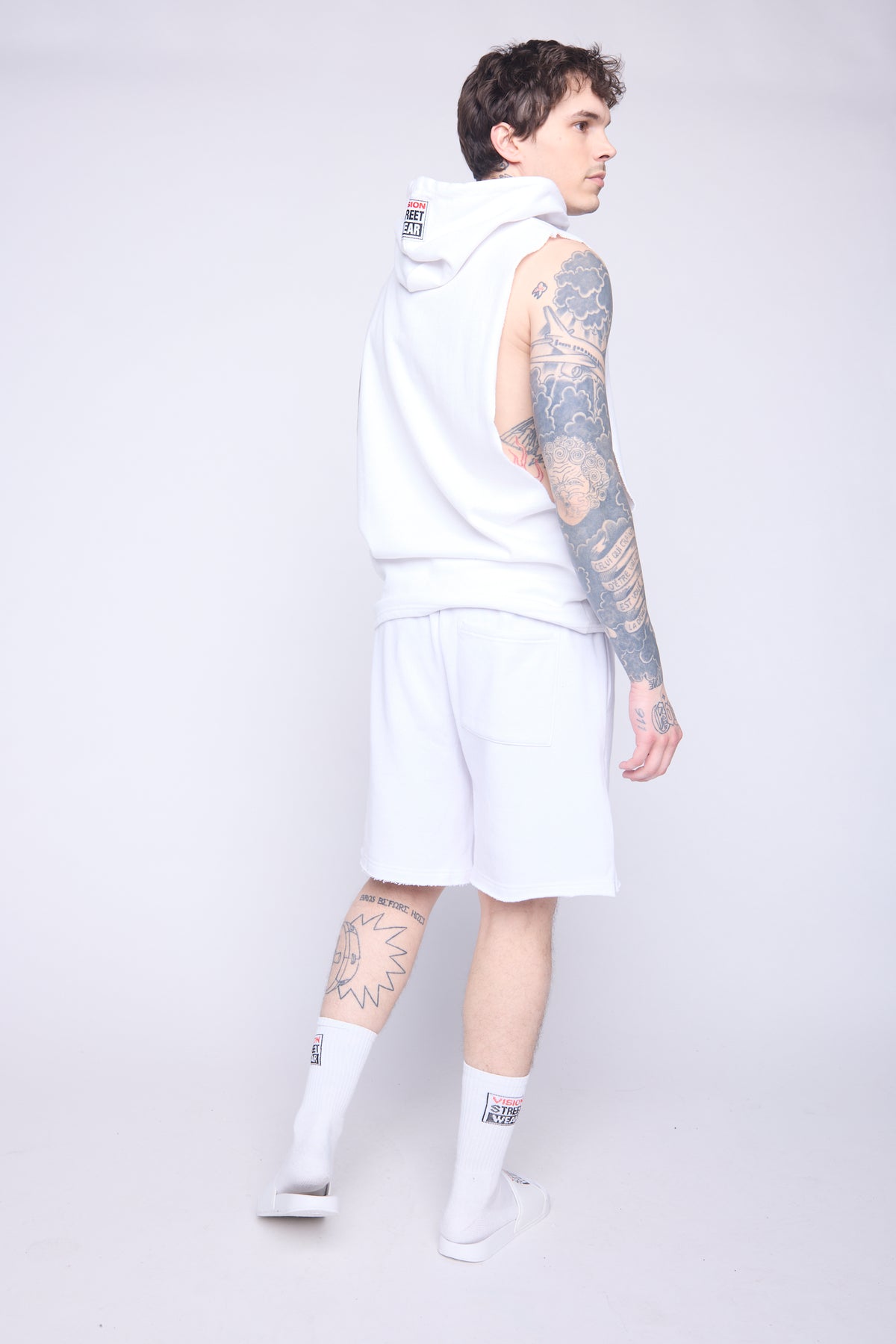 Box Logo Sleeveless Hoodie - Ivory