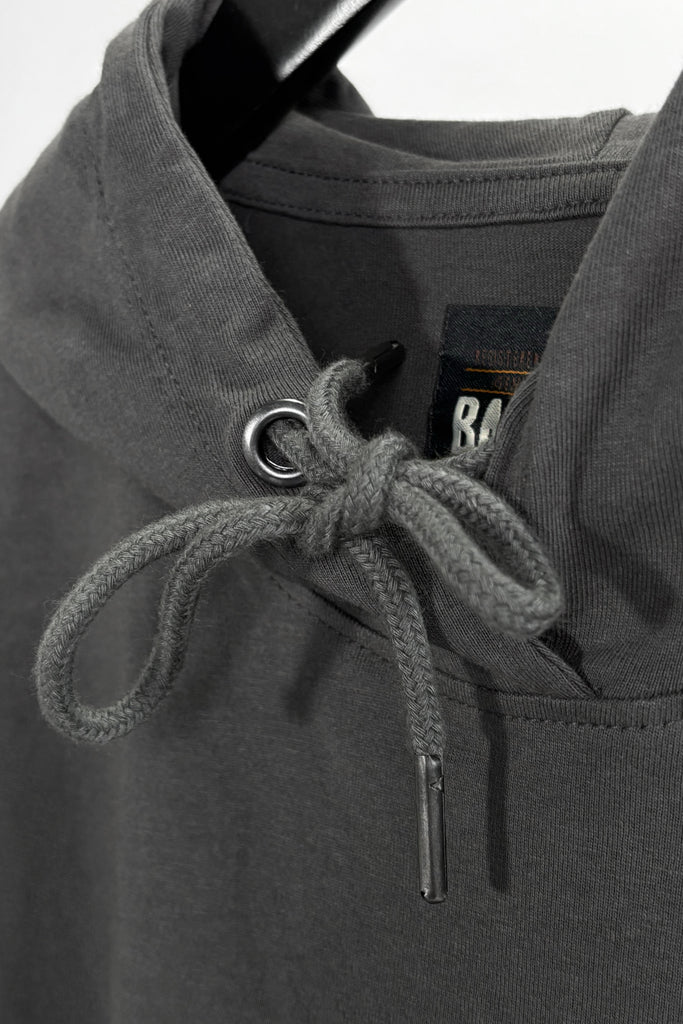 BH-2375 - Long Sleeve Top With Hood & Zip Pocket - Charcoal BAUHAUS