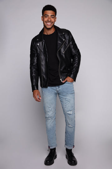 Relaxed Tapered Fit 5 Pocket Jeans - Indigo Acid BAUHAUS
