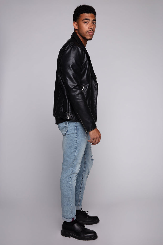 Relaxed Tapered Fit 5 Pocket Jeans - Indigo Acid BAUHAUS