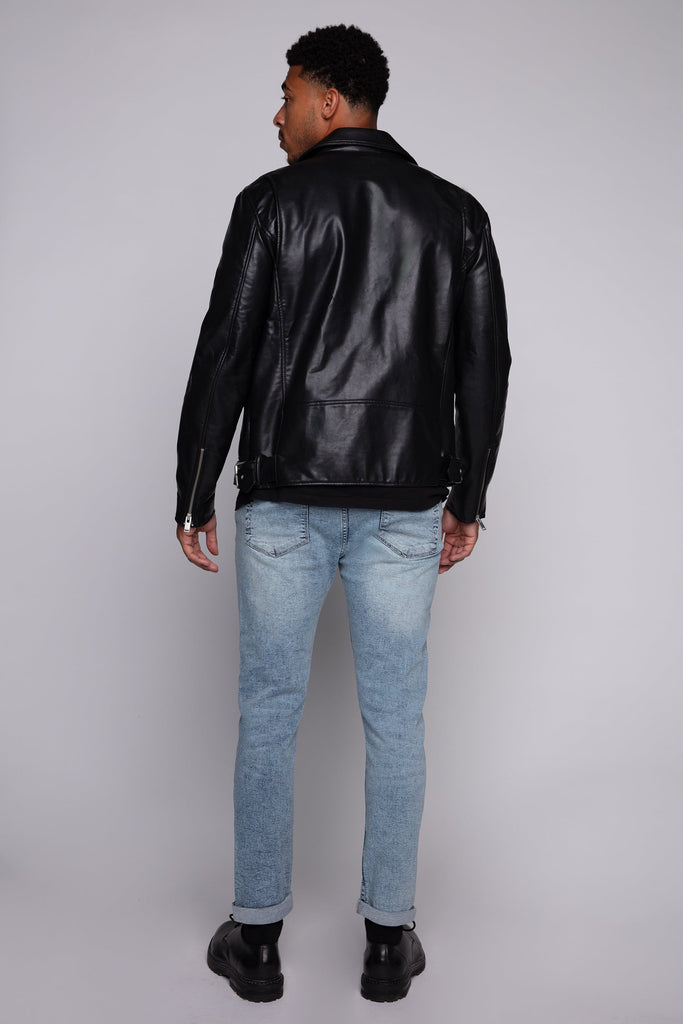 Relaxed Tapered Fit 5 Pocket Jeans - Indigo Acid BAUHAUS