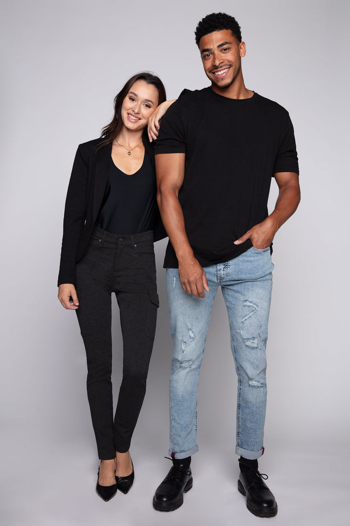 Relaxed Tapered Fit 5 Pocket Jeans - Indigo Acid BAUHAUS