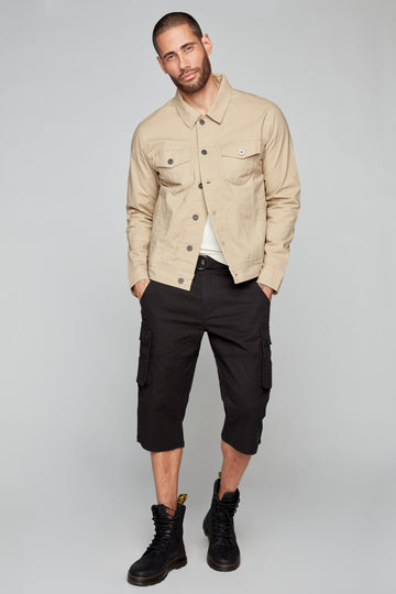 Slim Fit Classic Ripstop Trucker Jacket - Tan Bauhaus™