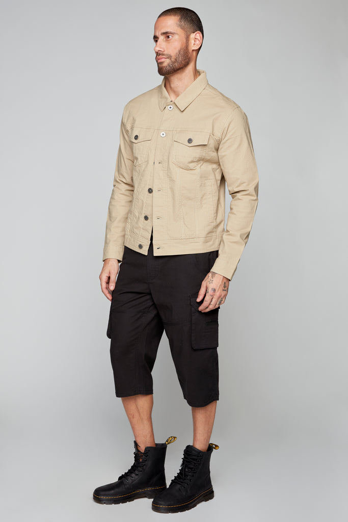 Slim Fit Classic Ripstop Trucker Jacket - Tan Bauhaus™