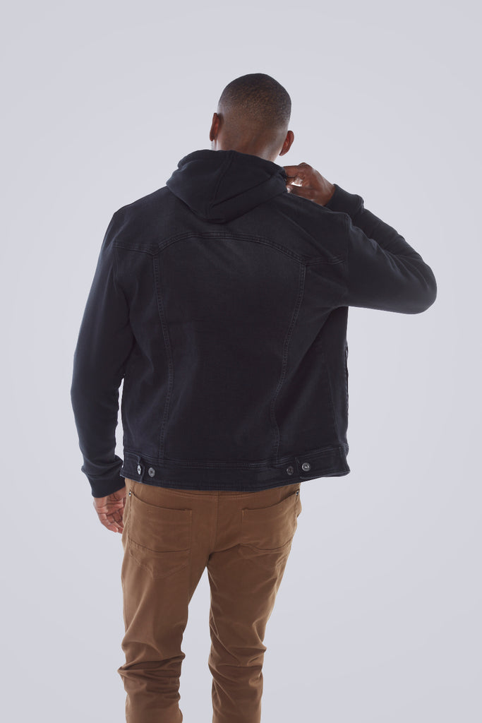 Denim Hybrid Hoodie Jacket - Vintage Black Bauhaus™