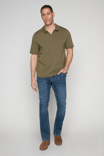 5 Pocket Bootcut Jeans - Dark Blue Acid Wash BAUHAUS
