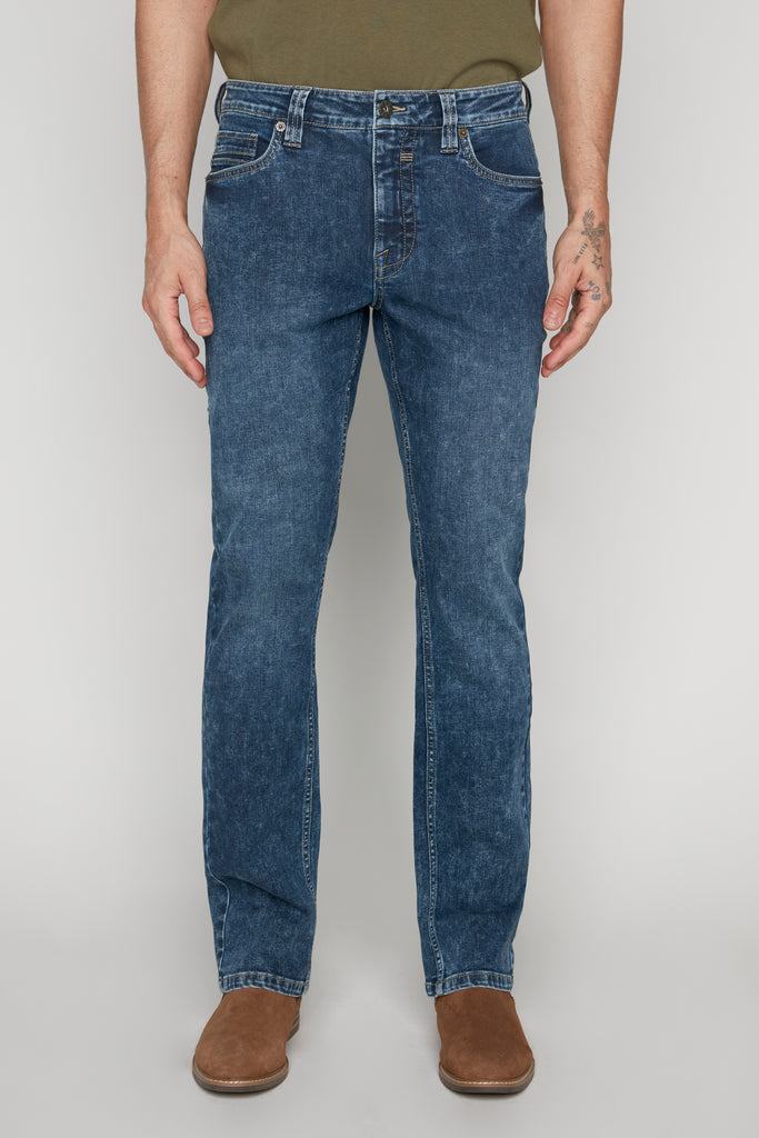 5 Pocket Bootcut Jeans - Dark Blue Acid Wash BAUHAUS