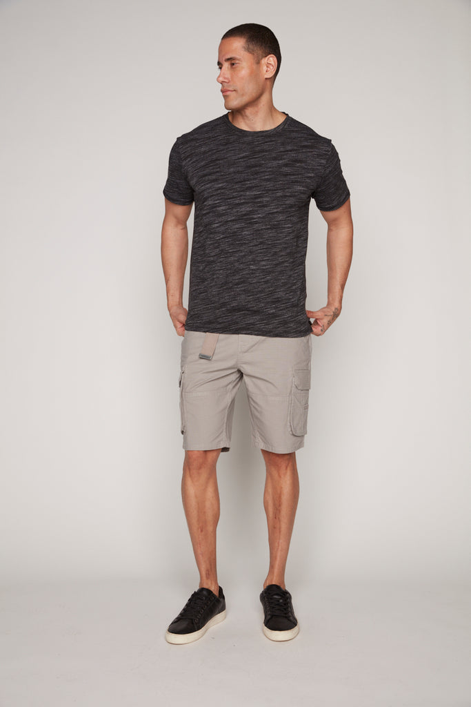 Mens Belted Cargo Ripstop Shorts - Light Grey Bauhaus™