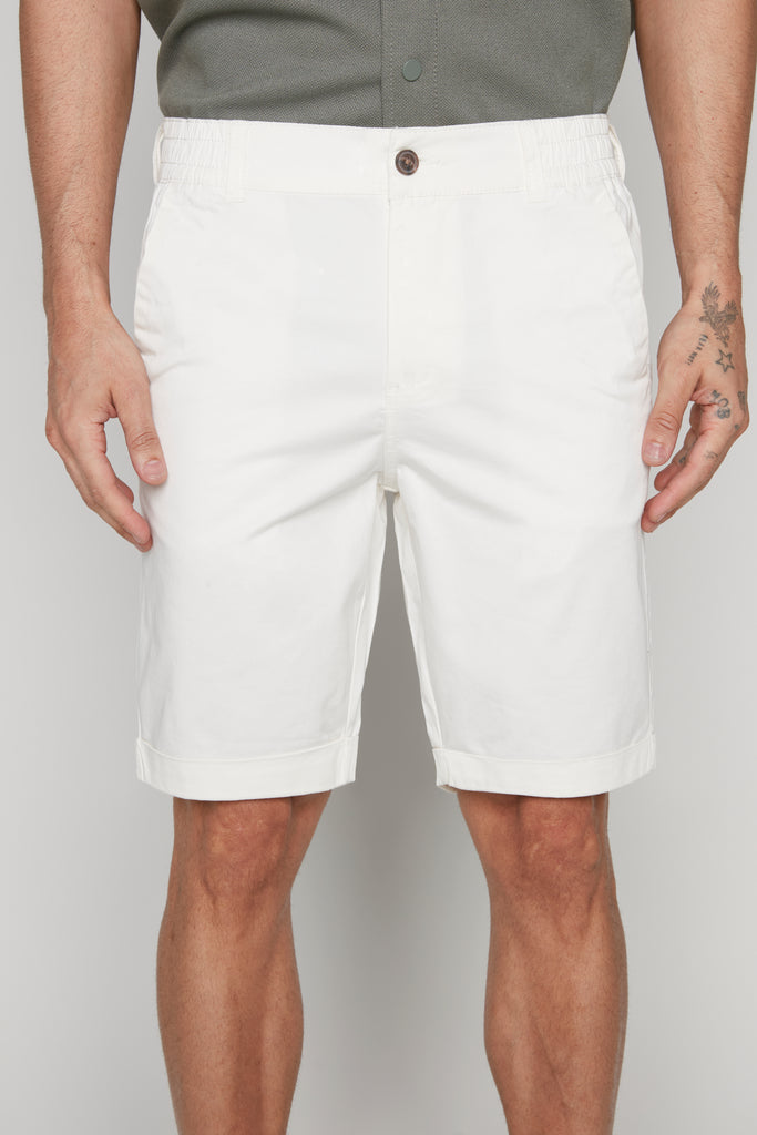 BILLY - Elastic Waist Roll Up Shorts - Off White s-l-a-c-k-e-r™