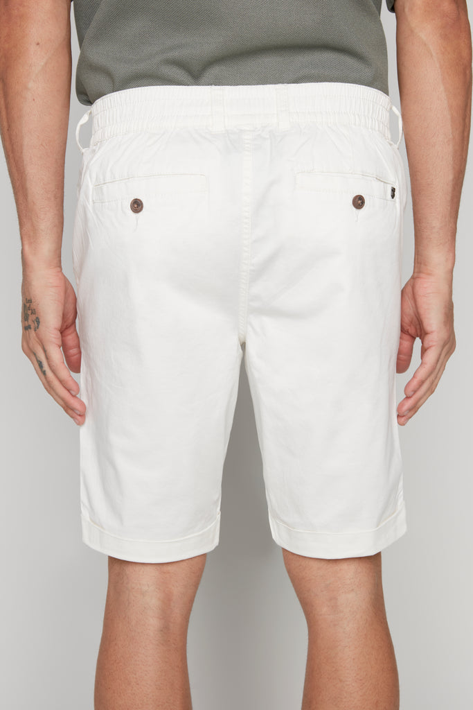 BILLY - Elastic Waist Roll Up Shorts - Off White s-l-a-c-k-e-r™