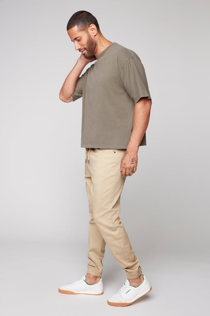 JAGGER - 5 Pocket Soft French Terry Classic Jogger - Tan DNM.WORKS