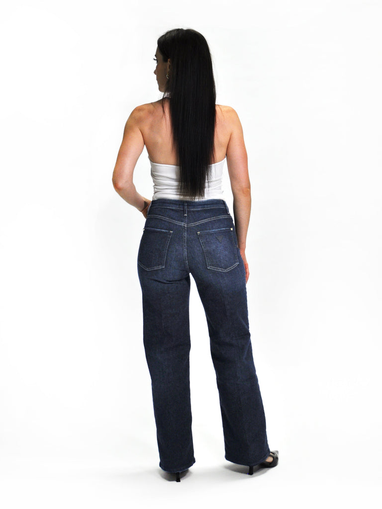 GUESS ECO WIDE LEG HIGH-RISE JEANS – DARK WASH GUESS