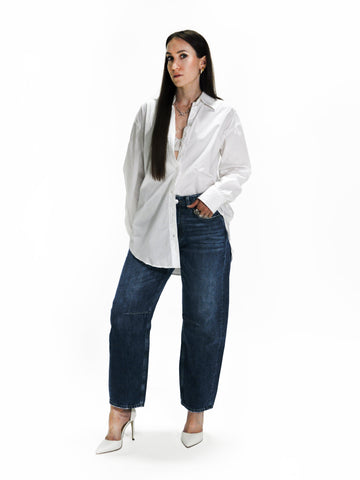 GUESS ECO BARREL MID-RISE RELAXED JEANS – REVIVAL INDIGO GUESS