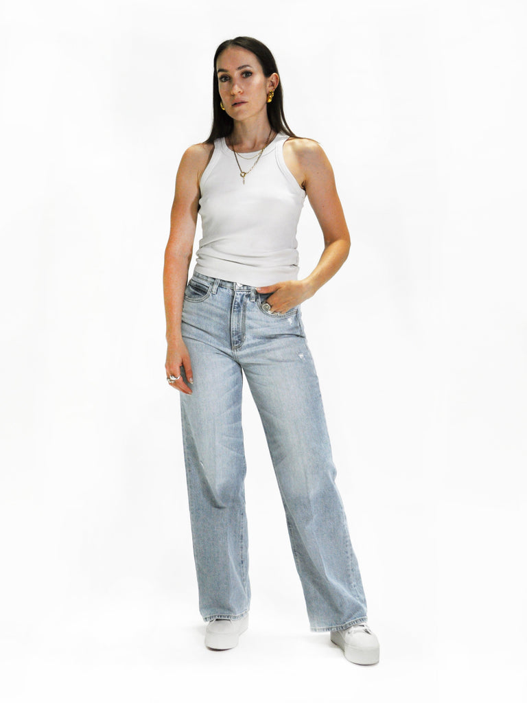 GUESS ECO WIDE LEG HIGH-RISE JEANS – LIGHT WASH GUESS