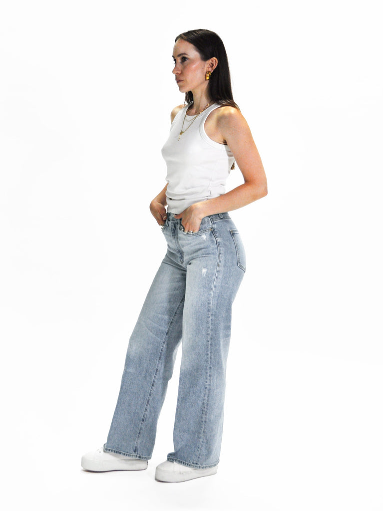 GUESS ECO WIDE LEG HIGH-RISE JEANS – LIGHT WASH GUESS