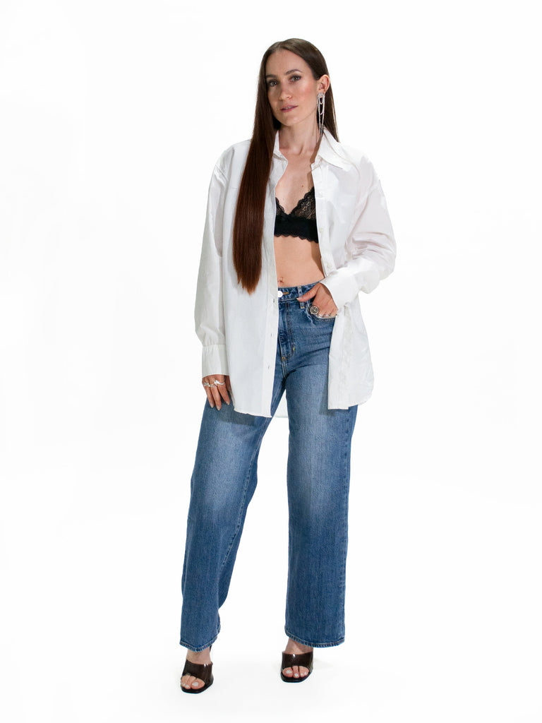 GUESS ECO WIDE LEG HIGH-RISE JEANS – BLUE VIBRATIONS GUESS