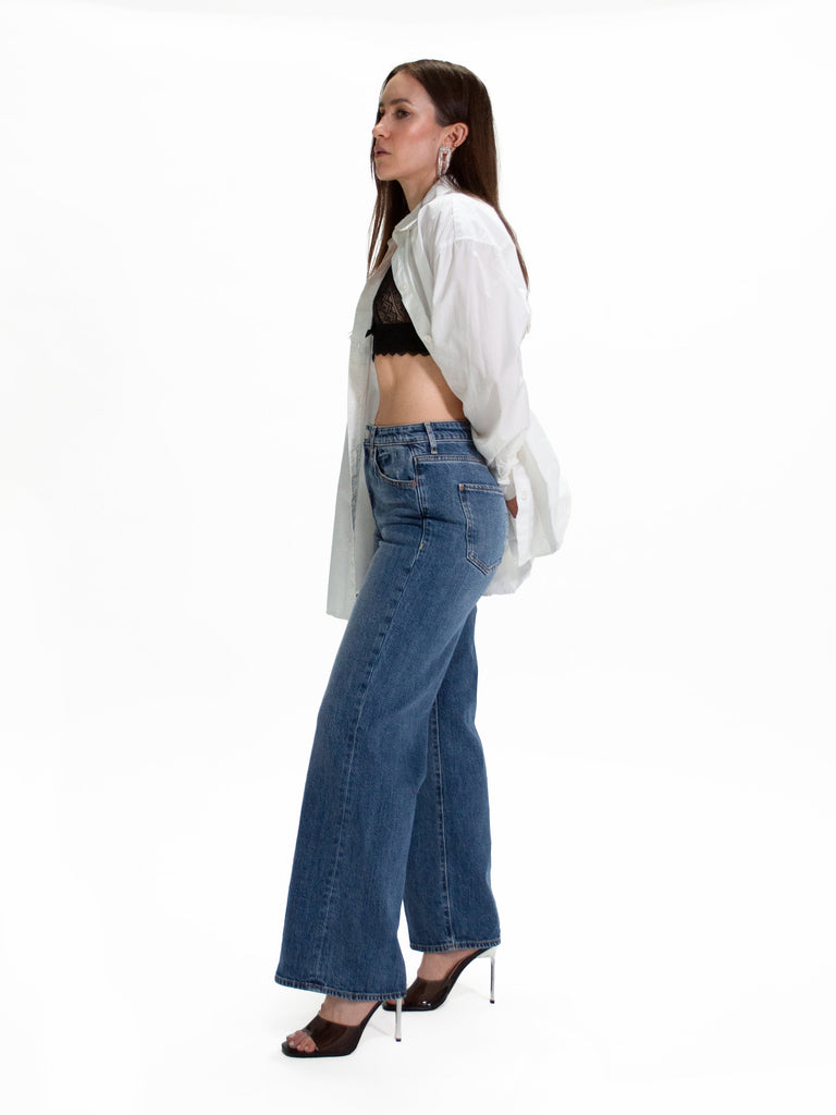 GUESS ECO WIDE LEG HIGH-RISE JEANS – BLUE VIBRATIONS GUESS
