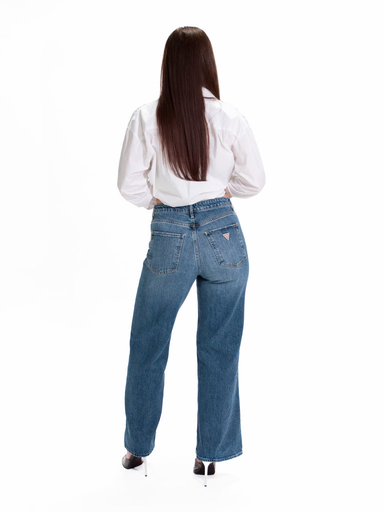 GUESS ECO WIDE LEG HIGH-RISE JEANS – BLUE VIBRATIONS GUESS