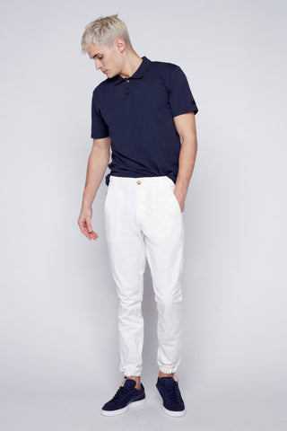 ELTON -  Slim Fit Chinos (Convertible Joggers) - Off White