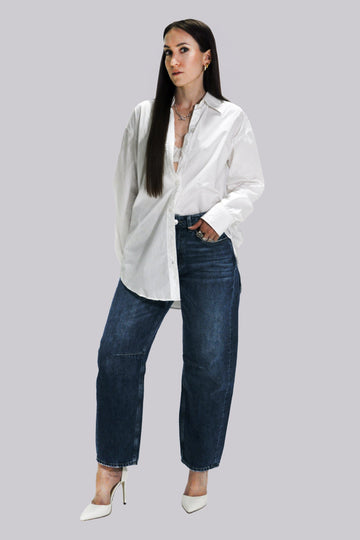 GUESS ECO BARREL MID-RISE RELAXED JEANS – REVIVAL INDIGO GUESS
