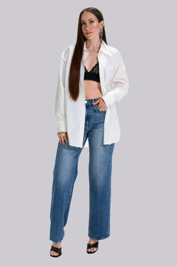 GUESS ECO WIDE LEG HIGH-RISE JEANS – BLUE VIBRATIONS GUESS