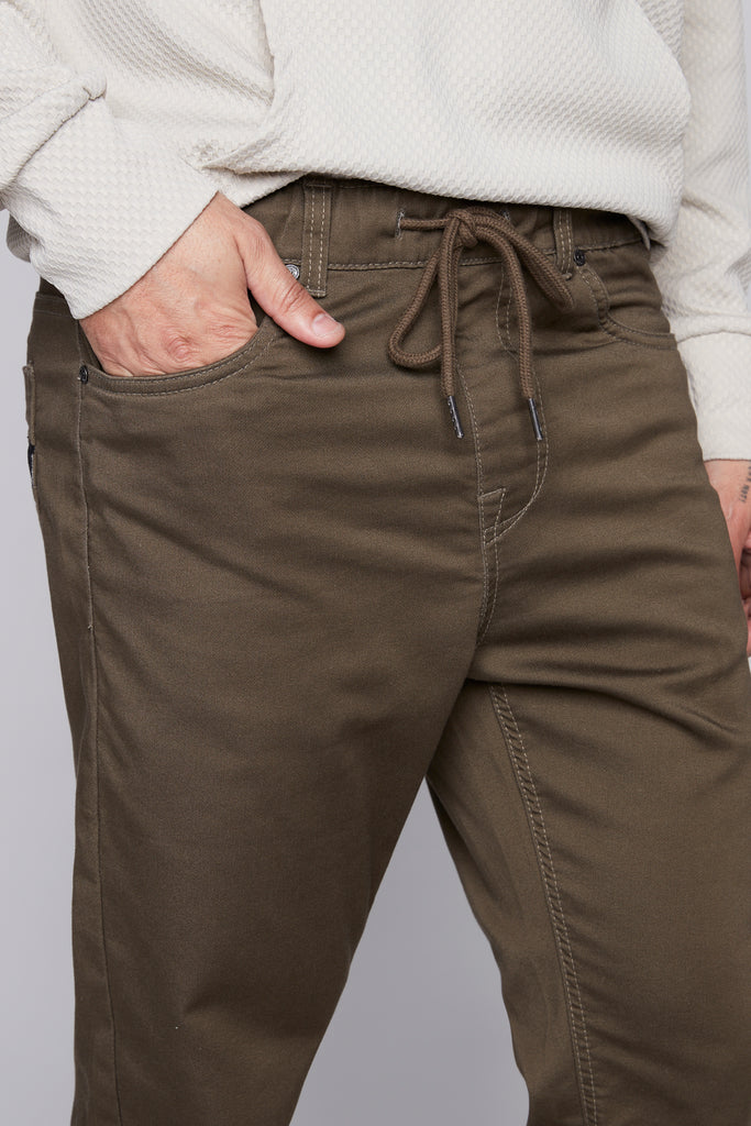 JAGGER - 5 Pocket Soft French Terry Classic Jogger - Olive DNM.WORKS