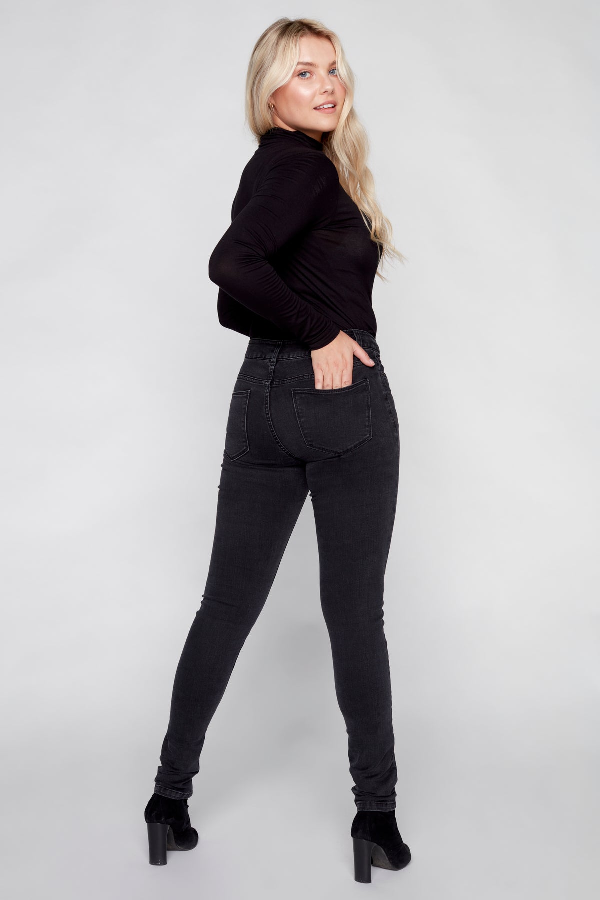 MARYANNE - Mid-Rise Skinny Jeans - Black