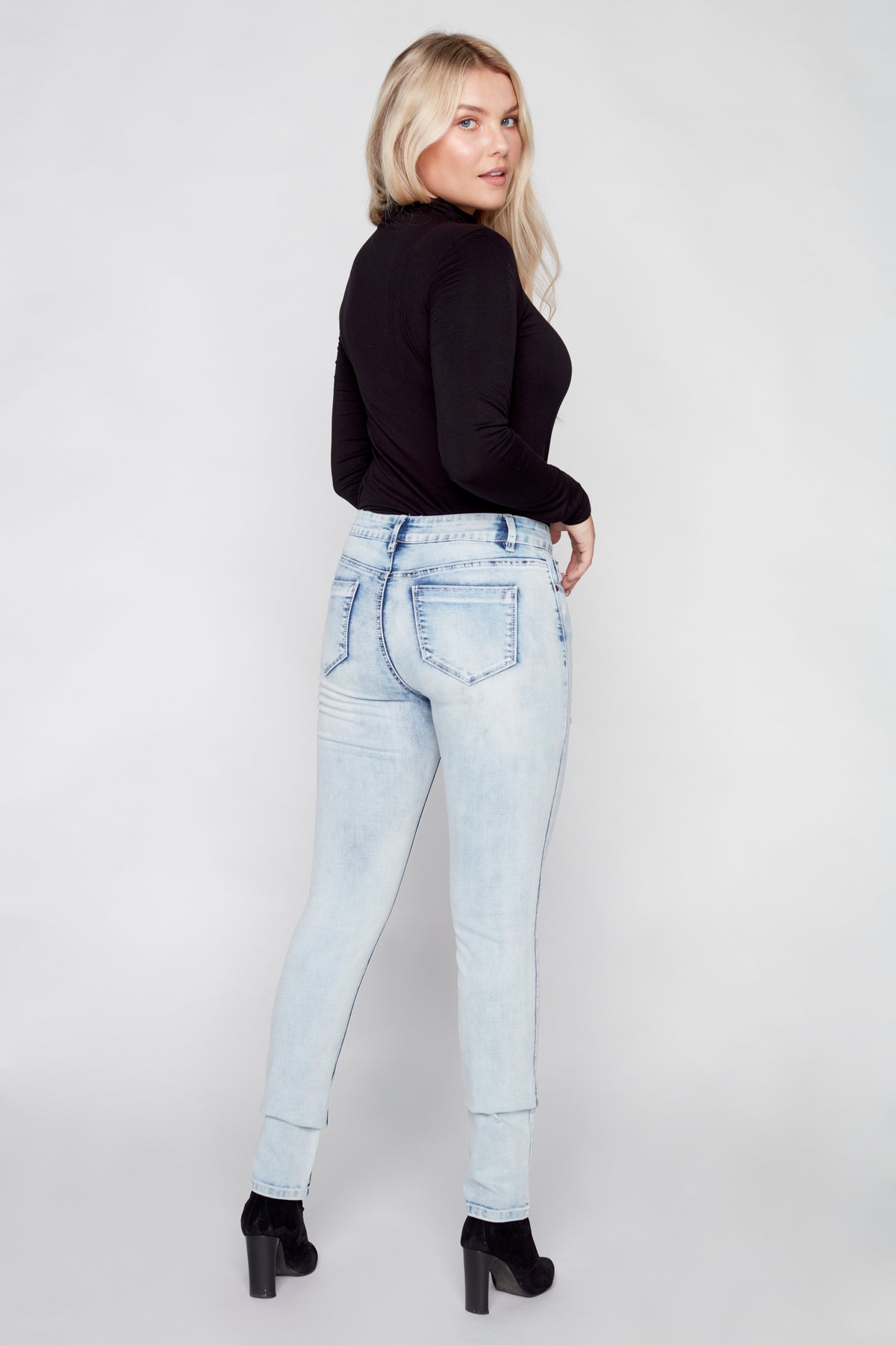 MARYANNE - Mid-Rise Skinny Jeans - Light Indigo Acid Wash