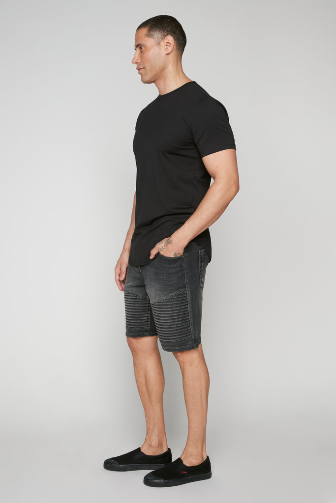PHOENIX - Mens Denim 5-Pocket Moto Short - Dark Grey Wash DNM.WORKS