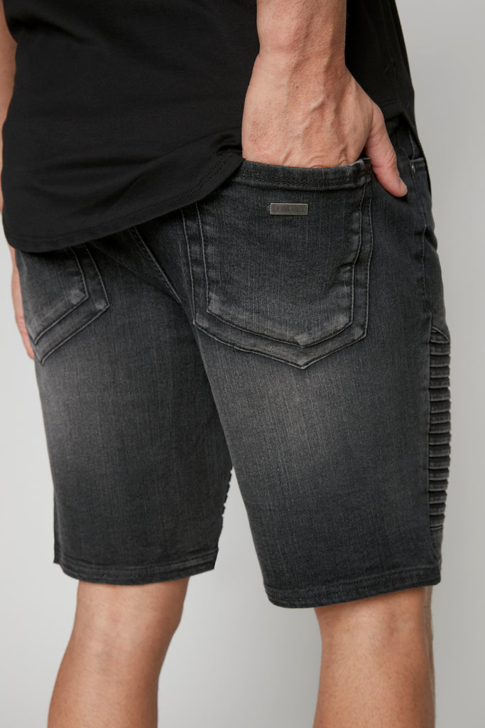 PHOENIX - Mens Denim 5-Pocket Moto Short - Dark Grey Wash DNM.WORKS