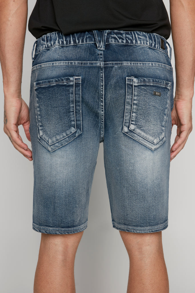 PHOENIX - Mens Denim 5-Pocket Moto Short - Vintage Light Blue Wash DNM.WORKS