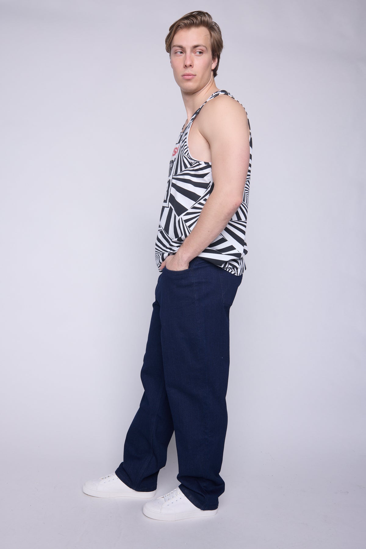 Tank Top Spiral Box Logo - Ivory