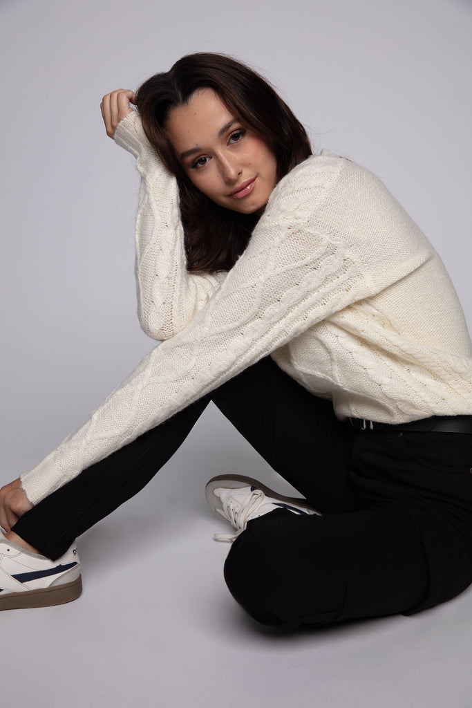 TARA - Ladies Knit Cargo Ponte Knit Jogger - Black FOXY JEANS