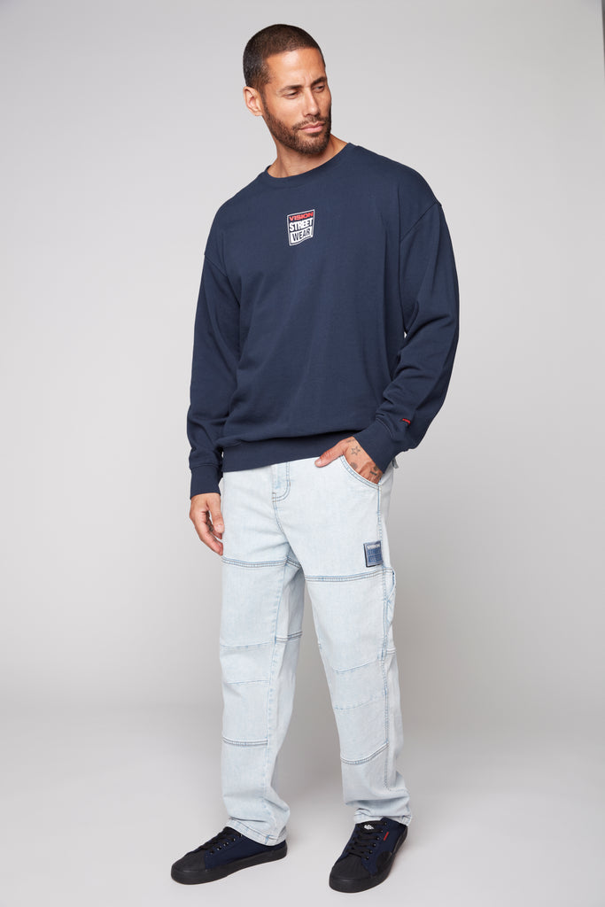 OLI - Loose Fit Pant with Adjustable Hems - Light Blue Denim VISION STREET WEAR