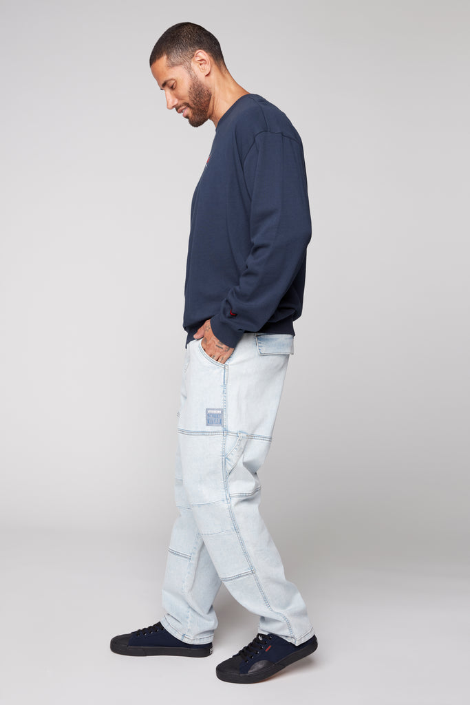 OLI - Loose Fit Pant with Adjustable Hems - Light Blue Denim VISION STREET WEAR