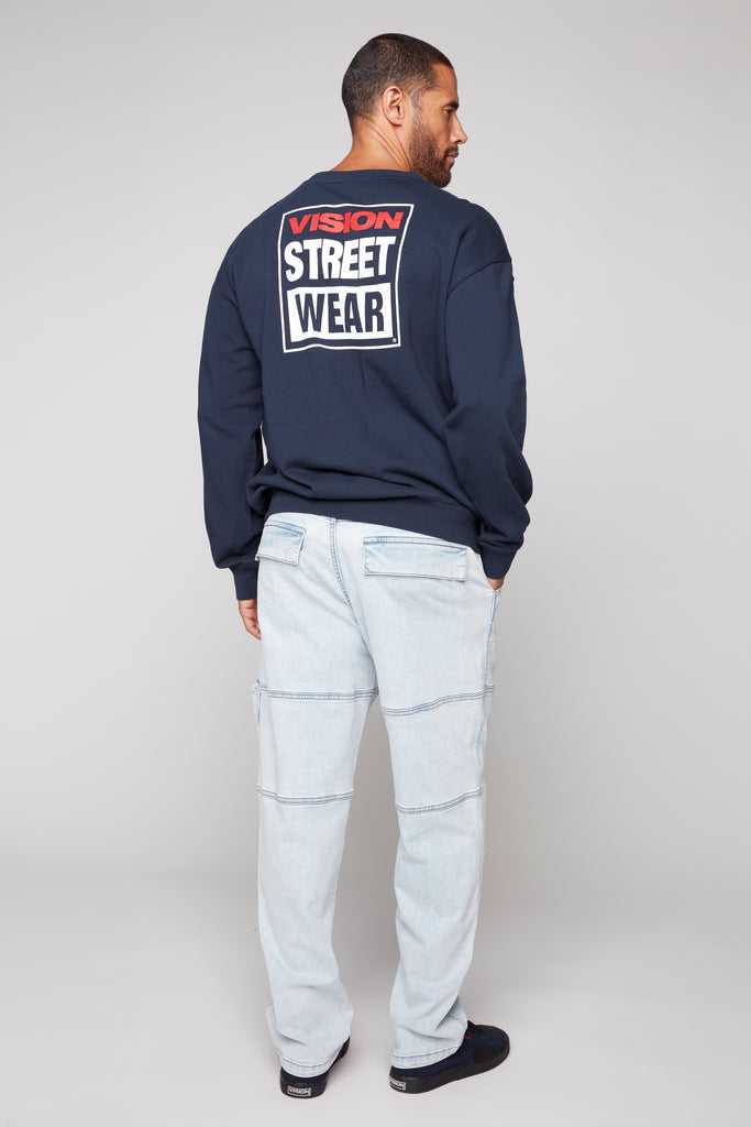 OLI - Loose Fit Pant with Adjustable Hems - Light Blue Denim VISION STREET WEAR