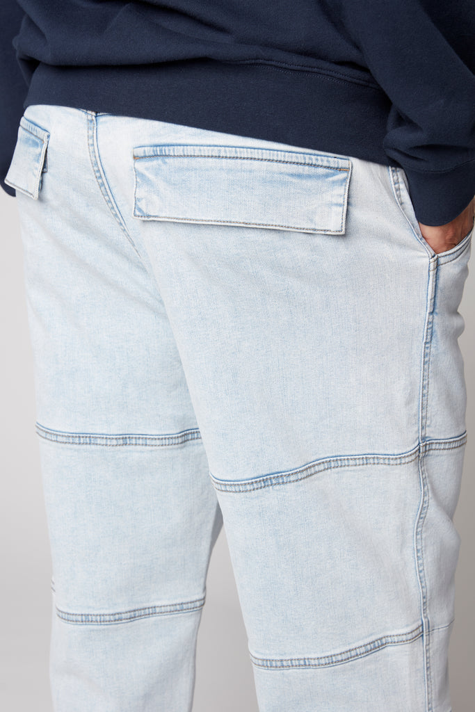 OLI - Loose Fit Pant with Adjustable Hems - Light Blue Denim VISION STREET WEAR