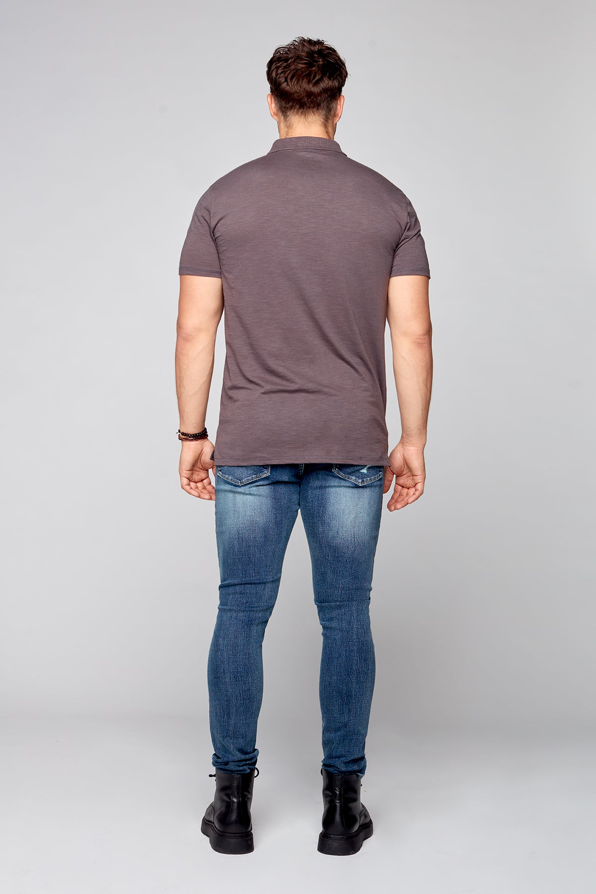 Slub Jersey Polo - Charcoal - DENIM SOCIETY™