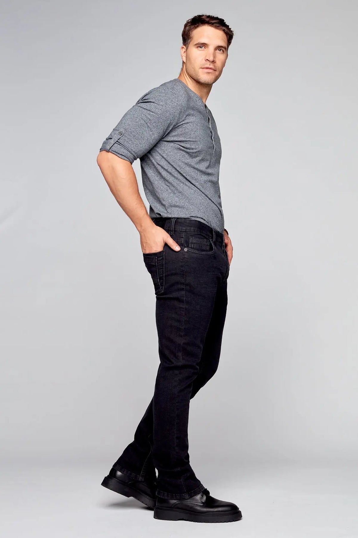5 Pocket Bootcut Jeans - Black - DENIM SOCIETY