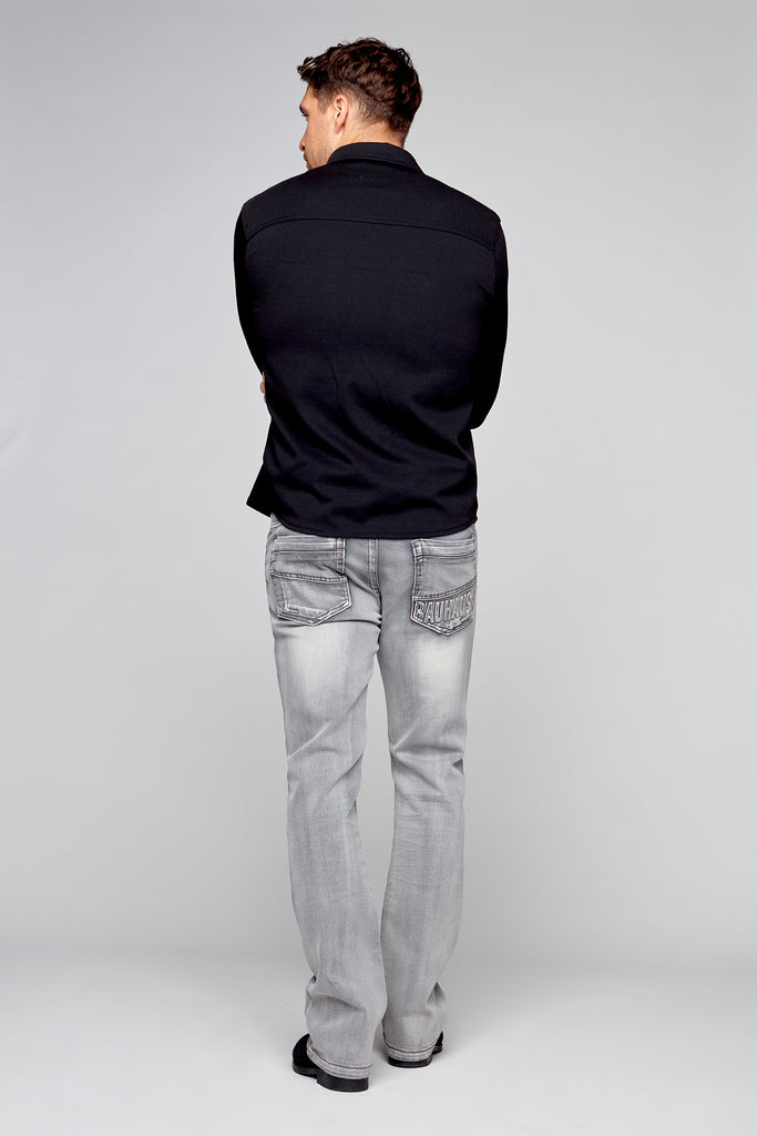 5 Pocket Bootcut Jeans - Light Grey Wash - Light Grey Wash - DENIM SOCIETY™