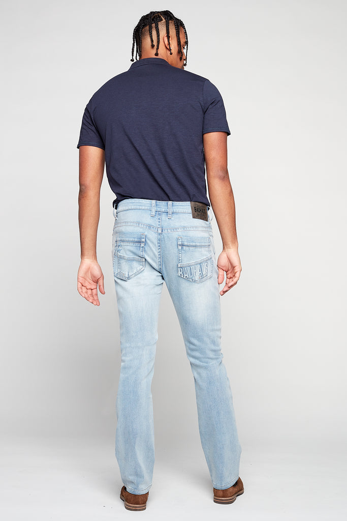 5 Pocket Bootcut Jeans - Blue Bleach - DENIM SOCIETY™