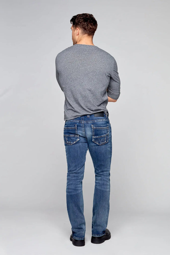 5 Pocket Bootcut Jeans - Vintage Medium Blue - DENIM SOCIETY