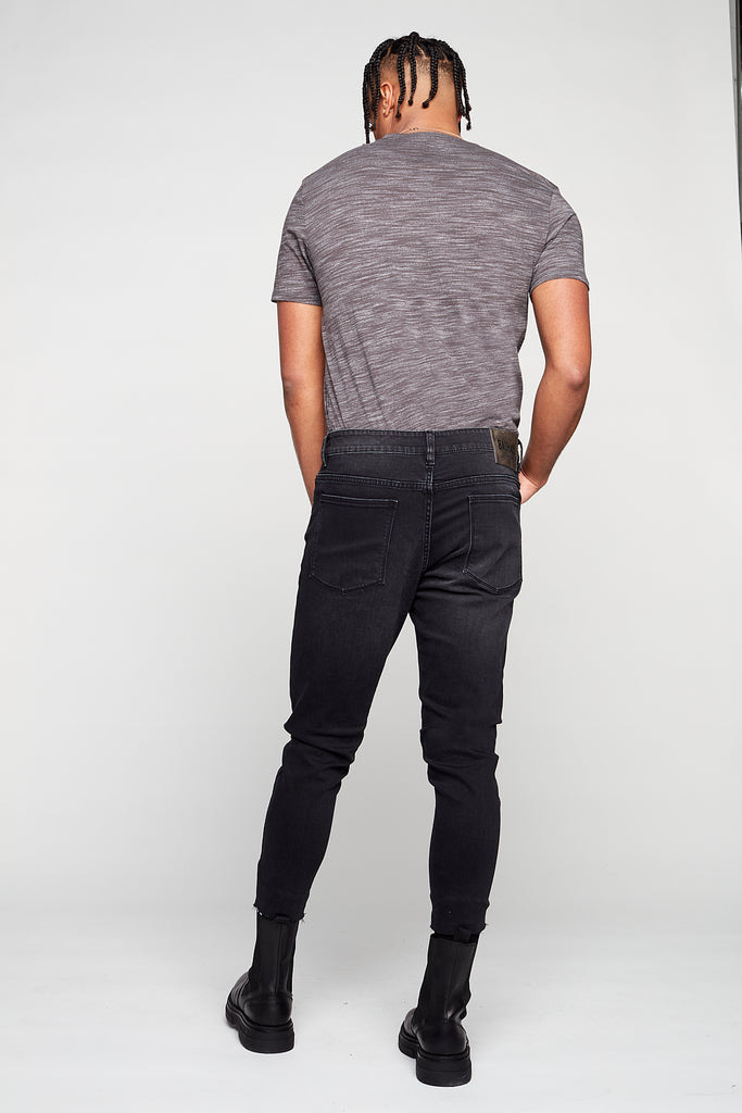 5 Pocket Cropped Slim Fit Jeans - Vintage Black - DENIM SOCIETY™