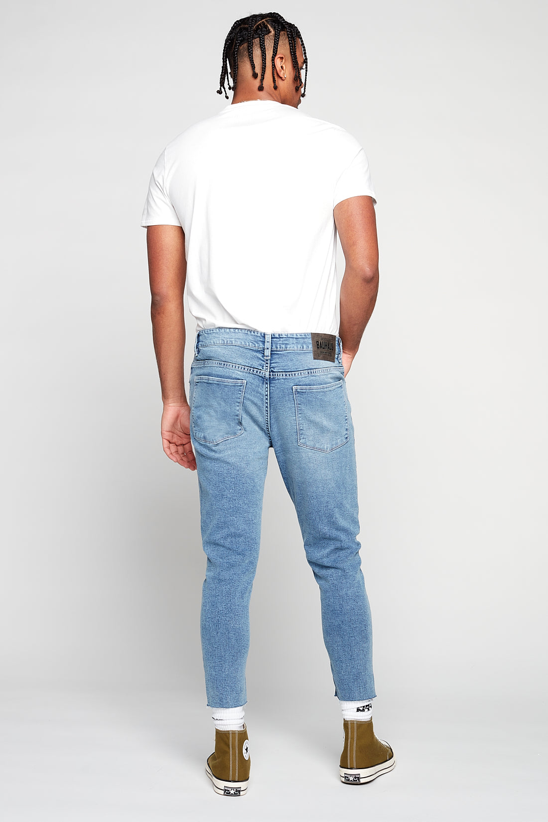 5 Pocket Cropped Slim Fit Jeans - Vintage Bleach - DENIM SOCIETY™
