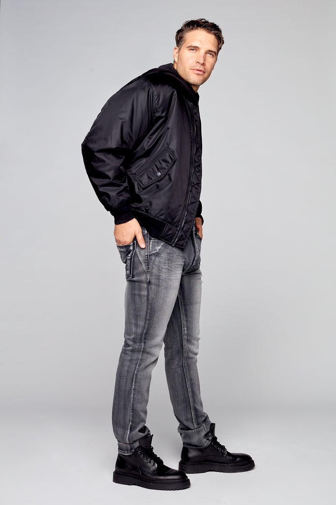 5 Pocket Straight Fit Jeans - Dark Grey Wash - DENIM SOCIETY™