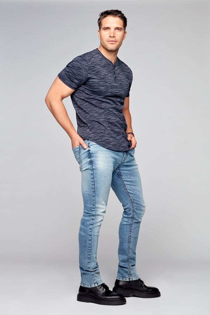 5 Pocket Straight Fit Jeans - Light Blue Wash - DENIM SOCIETY™