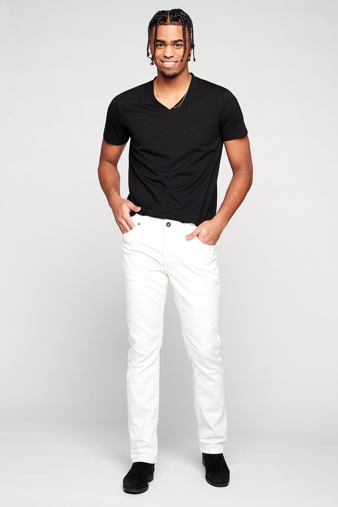 5 Pocket Straight Fit French Terry - Off White - DENIM SOCIETY™