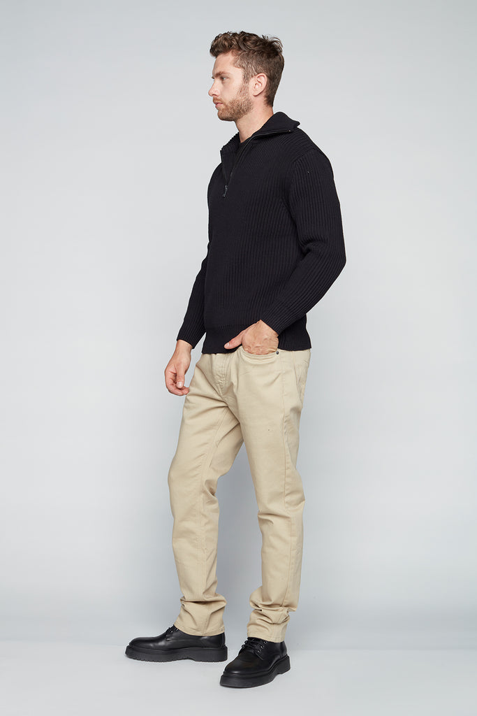 5 Pocket Straight Fit French Terry Pants - Tan - DENIM SOCIETY™